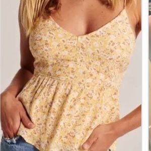 Abercrombie Yellow Floral Tank Top